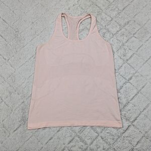 Lululemon Top Women's 10 Pink Light Swiftly Tech Racerback Tank Mesh Slim Fit